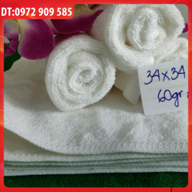 KHĂN ĂN 34*34 TL 60gr MÀU TRẮNG