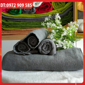 KHĂN MẶT, KHĂN QUẤN ĐẦU COTTON 34*80cm TL 100gr MÀU XÁM TRẮNG (SỐ 9)