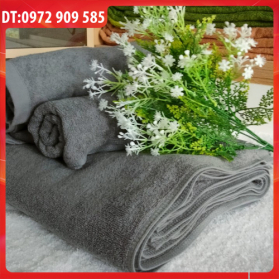 KHĂN MẶT, KHĂN QUẤN ĐẦU COTTON 34*80cm TL 100gr MÀU XÁM TRẮNG (SỐ 9)