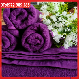 KHĂN MẶT, KHĂN QUẤN ĐẦU COTTON 34*80cm TL 100gr TÍM (SỐ 2)