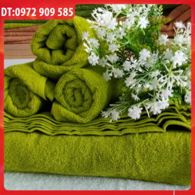 KHĂN MẶT, KHĂN QUẤN ĐẦU COTTON 34*80cm TL 100gr XANH LÁ MẠ (SỐ 3)