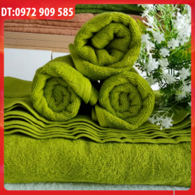 KHĂN MẶT, KHĂN QUẤN ĐẦU COTTON 34*80cm TL 100gr XANH LÁ MẠ (SỐ 3)