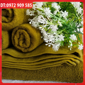 KHĂN MẶT, KHĂN QUẤN ĐẦU COTTON 34*80cm TL 100gr XANH RÊU (SỐ 4)