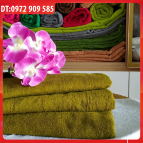 KHĂN TẮM, KHĂN BODY COTTON 70*140 TL 400gr XANH RÊU (SỐ 4)
