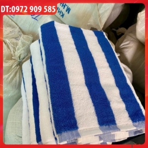 KHĂN TẮM SỌC XANH TRẮNG 60*120*320gr B