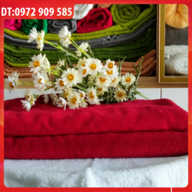 KHĂN TRẢI GIƯỜNG COTTON 90*190 TL 750gr ĐỎ ĐÔ (SỐ 1)