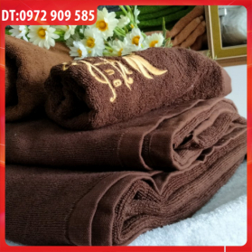 KHĂN TRẢI GIƯỜNG COTTON 90*190 TL 750gr NÂU ĐẬM (SỐ 12)