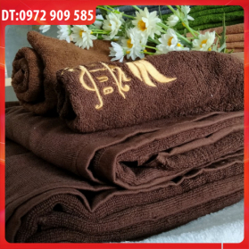 KHĂN TRẢI GIƯỜNG COTTON 90*190 TL 750gr NÂU ĐẬM (SỐ 12)