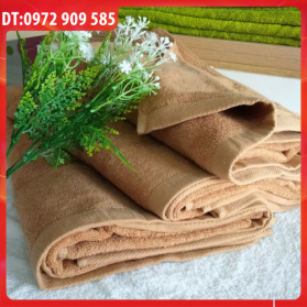 KHĂN TRẢI GIƯỜNG COTTON 90*190 TL 750gr NÂU NHẠT (SỐ 11)