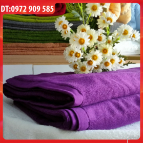 KHĂN TRẢI GIƯỜNG COTTON 90*190 TL 750gr MÀU TÍM (Số 2)