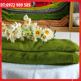 KHĂN TRẢI GIƯỜNG COTTON 90*190 TL 750gr XANH ĐẬM (SỐ 5)