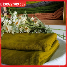 KHĂN TRẢI GIƯỜNG COTTON 90*190 TL 750gr XANH RÊU (Số 4) KHĂN TRẢI GIƯỜNG COTTON 90*190 TL 750gr XANH RÊU (Số 4)