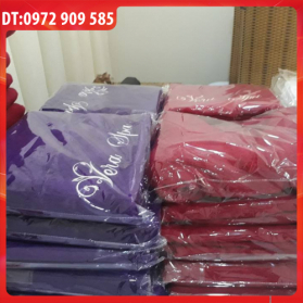 Khăn Trải Giường Màu Thêu Logo